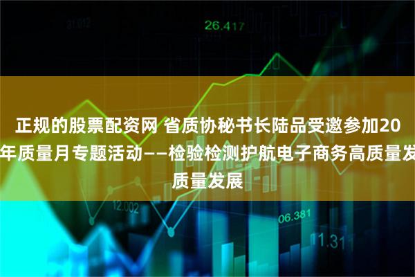 正规的股票配资网 省质协秘书长陆品受邀参加2025年质量月专题活动——检验检测护航电子商务高质量发展